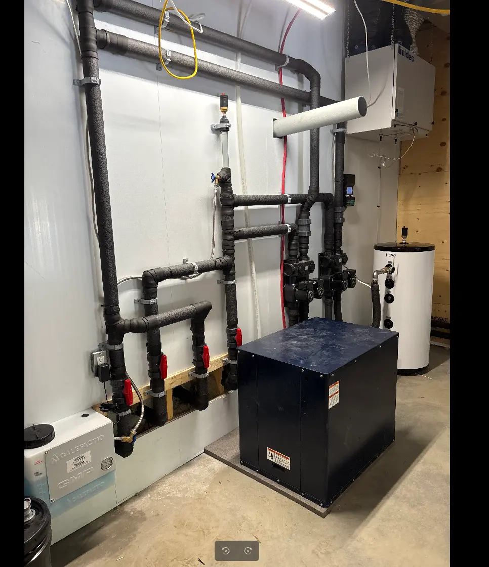 Installation géothermique complète avec plomberie